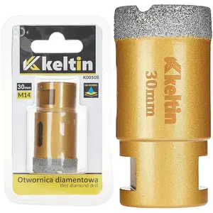 Алмазная коронка для плитки gres 30 мм M14, Keltin