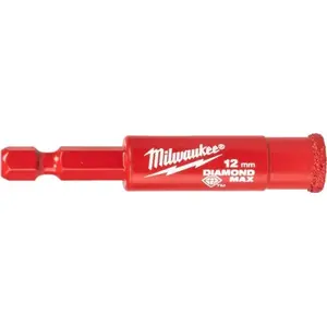Diamond Crown HEX 12mm drill bit, MILWAUKEE — 12 mm diameter, HEX shank
