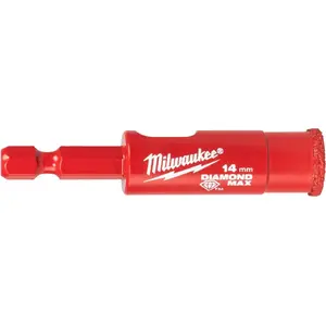 Diamond Crown Hex 14mm drill bit, MILWAUKEE — 14 mm diameter, hex shank
