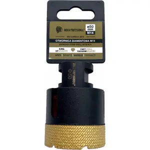 Diamond Core Drill Bit, INDIAN PROFESSIONAL IP7713, 50 mm, M14 shank, dry drilling