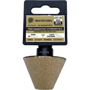 Diamond Tapered Milling Cutter M14 20–48 mm, INDIAN PROFESSIONAL (IP7726)