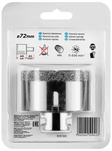 Аксессуар для дрели GRAPHITE 55H316 — длина 60 мм, диаметр 7,2 см, 1 шт (блистер)
