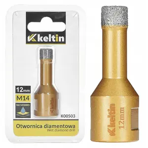 Алмазная коронка для керамогранита 12 мм с резьбой M14, Keltin