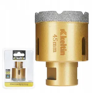 Алмазная коронка для керамогранита 45 мм, резьба M14, Keltin