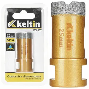 Алмазная коронка для керамогранита 25 мм M14, Keltin