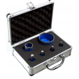 Diamond Hole Saw Set GEKO G65103, 5 pcs, diameters 6, 8, 10, 12 mm