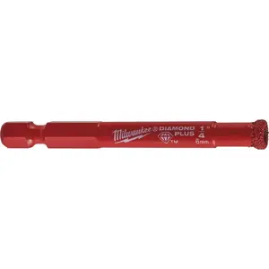 Drill Bit MILWAUKEE DIAMOND CROWN HEX 6mm — diamond-tipped 6 mm hex shank