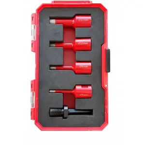 Diamond Hole Saw Set Expert+ 5 pcs M14 (6, 8, 10, 12 mm) with M14-to-hex Adapter, max 12,000 RPM