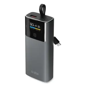 Power bank SBS Mobile TTBB10000LCDPD20 10000 mAh, 22.5 W, Adaptive Fast Charging, USB‑A, melns