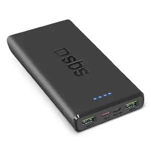 Power bank SBS Mobile TTBB10000FASTPD2 10000 mAh, 20W fast charging, 3-device output, Black