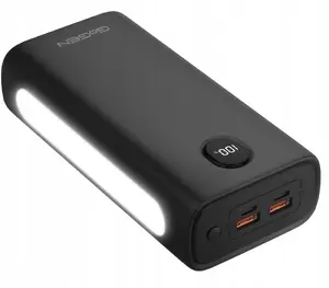 Power bank GoGen PB300003B 30000 mAh, black, high-capacity portable charger