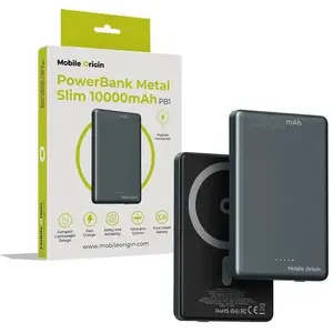 Power bank MOBILE ORIGIN Mobile Origin PowerBank Metal Slim 10000mAh PB1, 10000 mAh portable charger, metal slim design