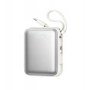 Пауэрбанк Joyroom JR-PBF27 10000 мА·ч 22.5 Вт с встроенными кабелями USB-C и Lightning, белый