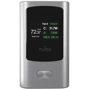 Павербанк PURO 10000 мА·ч 45W 1x USB-A 1x USB-C с дисплеем, Grigio Scuro