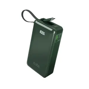 Пауэрбанк SBS Mobile TTBB10000LCDTCPD20G 10000 mАч, USB-A + USB-C, Power Delivery, Adaptive Fast Charging, зелёный