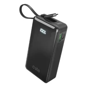 Power bank SBS Mobile TTBB10000LCDTCPD20K 10000 mAh Li‑Ion, USB‑A + USB‑C, Black