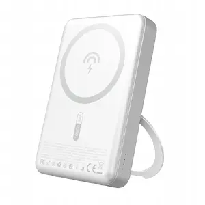 Power bank Dudao K28 10000mAh PD 22.5W with MagSafe, metal casing and ring-stand — silver