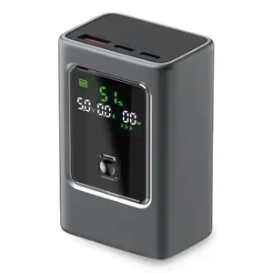 Пауэрбанк SBS Mobile TTBB10000LCDPD35 10000 мА·ч LiPo, 3 порта (2×USB-C, 1×USB-A), 3 A, серый
