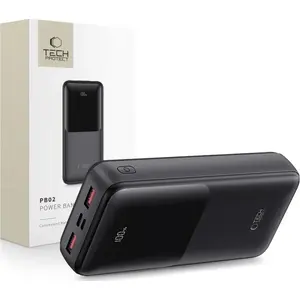 Power bank Tech-Protect PB02 — 20000 mAh, 22.5W, Black