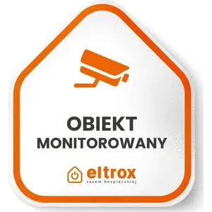PVC Sign Plate for Monitored Object Eltrox — durable PVC warning sign, single-sided