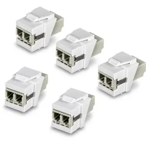 Keystone module Triton TC-K05LC, flat white, LC connector, 35×22×17 mm, pack of 5