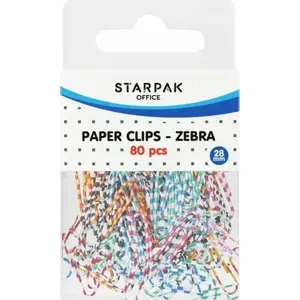 Binder Clips STARPAK SPINACZ MET ZEBRA 80 pcs — metal zebra pattern, office clip set