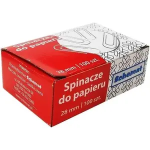 Paper clips SCHEMAT 28 mm, metal, pack 100 pcs (box of 10 packs)