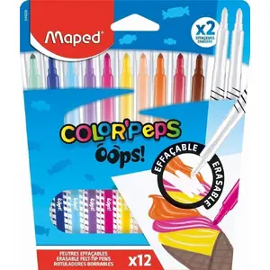 Washable felt-tip pens Maped ColorPeps Oops 12 pieces — washable ink, assorted colors