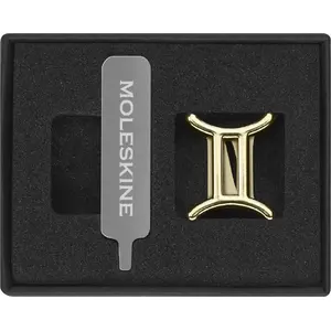Значок Moleskine MOLESKINE «близнецы», золотой — декоративный металлический значок