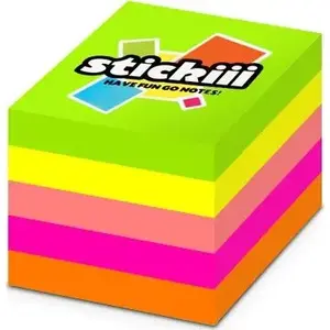Self-adhesive sticky note pad Pastello Kostka 51×51 mm 400 sheets neon