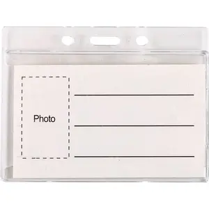 Centrum plastic ID badge holder 70×92 mm, transparent, model 82076