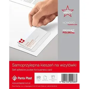 Self-adhesive business card pocket Panta Plast 100×60 mm, transparent, reusable mounting