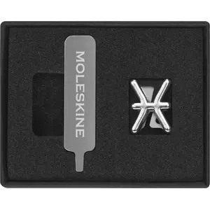 Pin badge Moleskine MOLESKINE, fish motif, silver finish