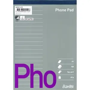 Notepad Bantex A5 ruled telephone message pad — Bantex 400051495