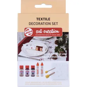 Textile Decoration Set Artequipment Talens Art Creation – fabric paints and stencils kit