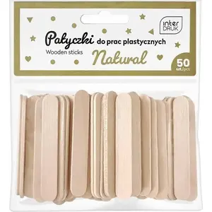 Craft sticks INTERDRUK 65 mm pack of 50 — wooden sticks for arts and crafts