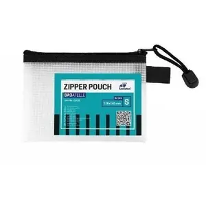 Zip pouch A6 pack of 12, D.Rect — A6 document storage with zipper, clear/assorted