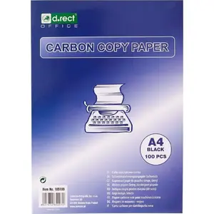 D.Rect carbon paper black A4 pack of 100 for typewriting and copying