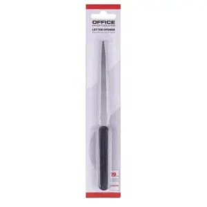 Envelope knife Office Products 19 cm with plastic handle, black, blister pack