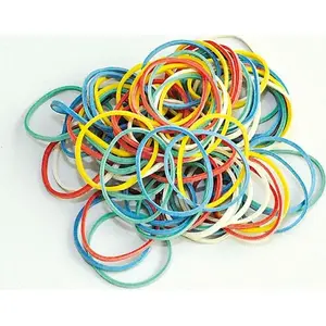 Rubber Bands Q-Connect KF16060, 250 g pack, 25 mm diameter, assorted colors