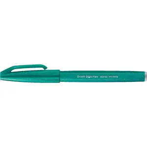 Фетровая кистевая ручка PENTEL Brush Sign тонкая, бирюзовые чернила, 1 шт