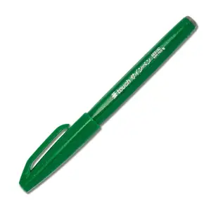 Kaligrāfijas pildspalva PENTEL SES15C-D — zaļas ūdens bāzes tintes, 1 gab.