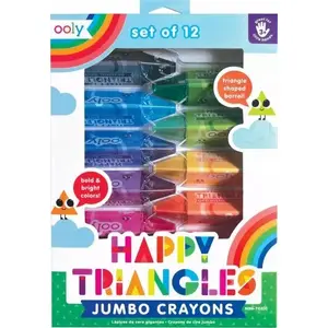 Krāsojamie zīmuļi TEKA Kredki trójkątne jumbo Happy Triangles — 12 gab., trīsstūra jumbo