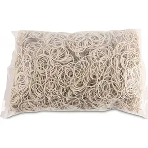 Rubber Bands Office Products, diameter 30 mm, cross-section 1.5×1.5 mm, 60% natural rubber, 1000 g pack, white