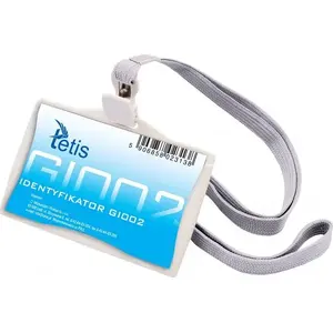 Lanyard ID Badge Holder Tetis 85×35 mm — plastic card holder for neck strap