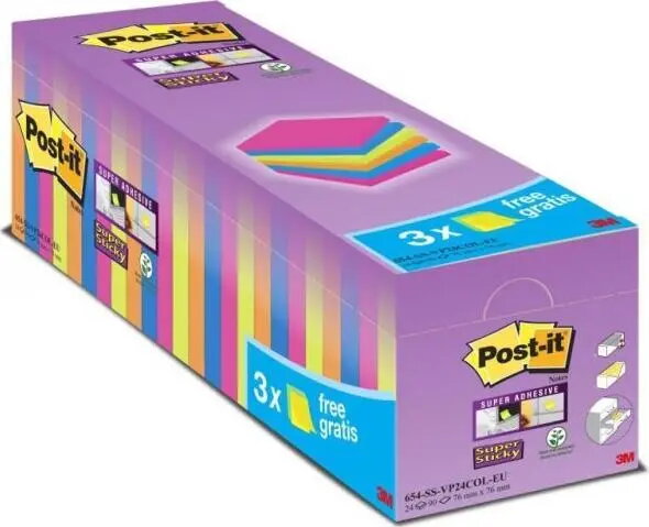Pašlīmējošas lapeles Post-It 3M Super Sticky