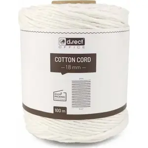 Cotton Twine D.Rect 1.8 mm × 100 m, white – sewing and packaging string
