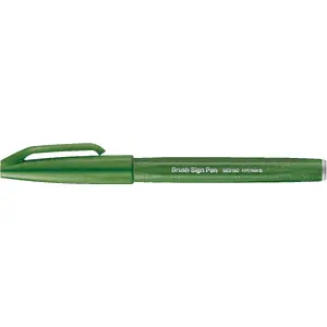Маркeр-кисть PENTEL Brush Sign тонкий наконечник — зелёный, 1 шт.
