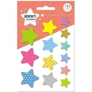Stickn index tabs Star-shaped sticky flags, assorted colors, model 292062