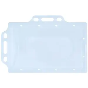 ID badge holder Donau 56×90 mm PVC with 2 horizontal slots transparent